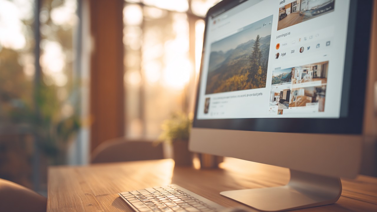 Ev ortamında doğal ışıkta popüler blog sayfasında yüksek kaliteli video, sosyal paylaşım ve backlink göstergeleriyle ekran görüntüsü.